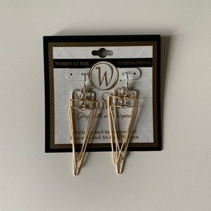 Sterling silver long triangle earrings